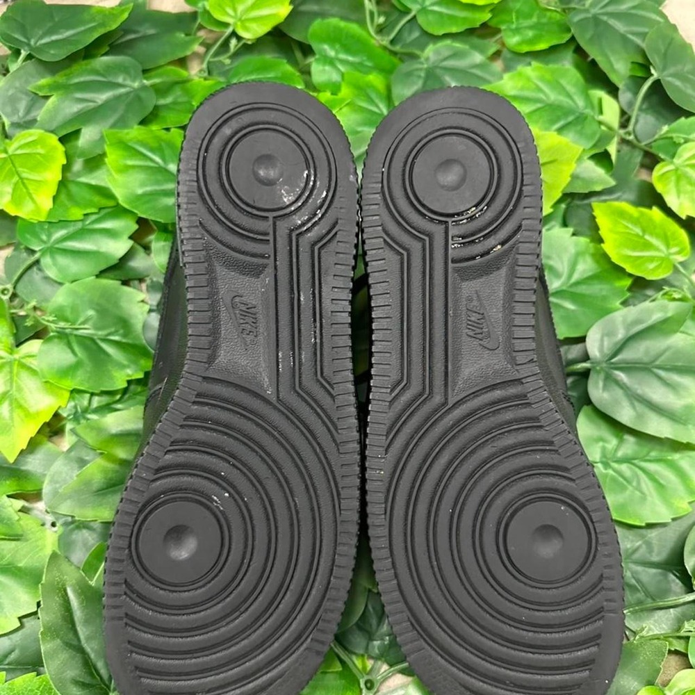Nike Air Force 1 '07 Triple Black Leather Sneakers - Picture 7 of 8